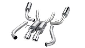 Ford Mustang Performance Exhaust - Rear - CORSA Performance - Cat-Back, Dual Rear Exit, Black Quad Tips - Black - `15-`17